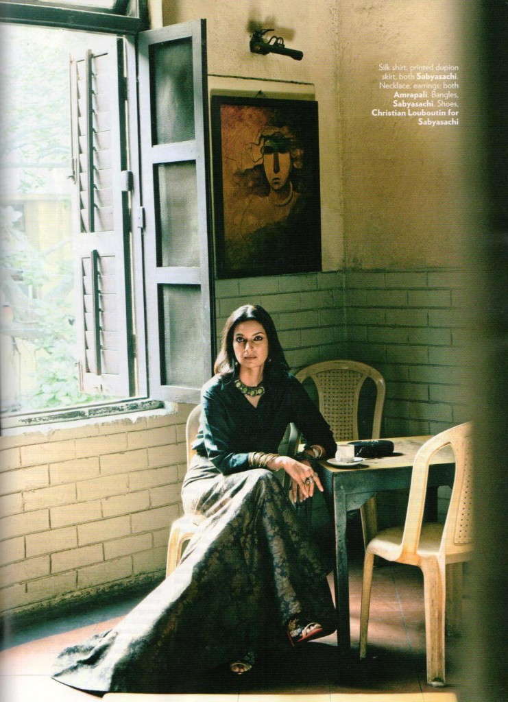 Vogue Feb 2016 - Jhumpa Lahiri in Sabyasachi (1)